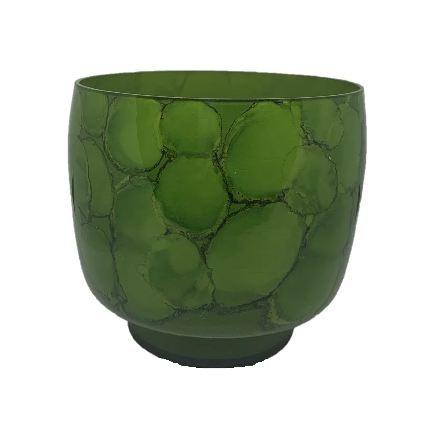 2023 Luxury New Unique Olive Green Marbleized Fancy Glass Top High Quality Handmade Decorative