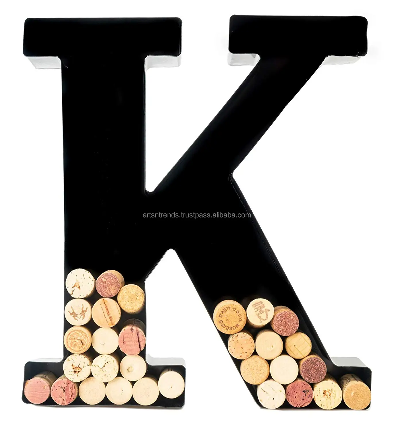Source Wine Cork Holder Metal Monogram Bold Letter K Manufacturer