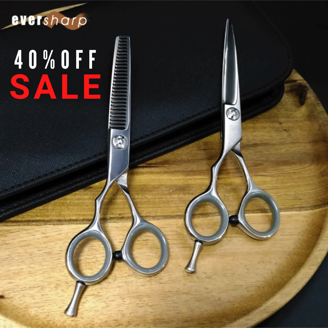 

Lefty Professional High Quality Durable Sharp Japanese Steel Hair Cutting Scissors, Silver