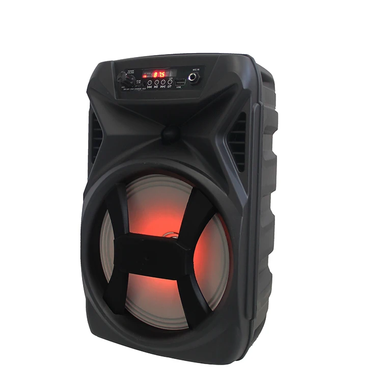 

Hight quality 8 inch BT portable wireless system sound party speaker, Black