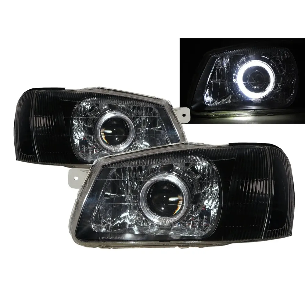 

Accent/Verna LCMC MK2 99-03 4D Guide LED Angel-Eye Headlight BK for HYUNDAI LHD