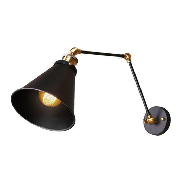 Black swing arm wall sconces antique brass holder wall light