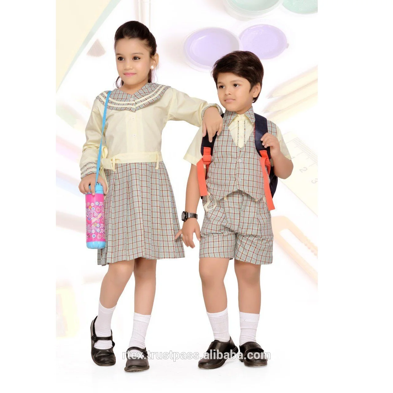 
Customized school uniform with school logo embroidered or printed for all age - S32 