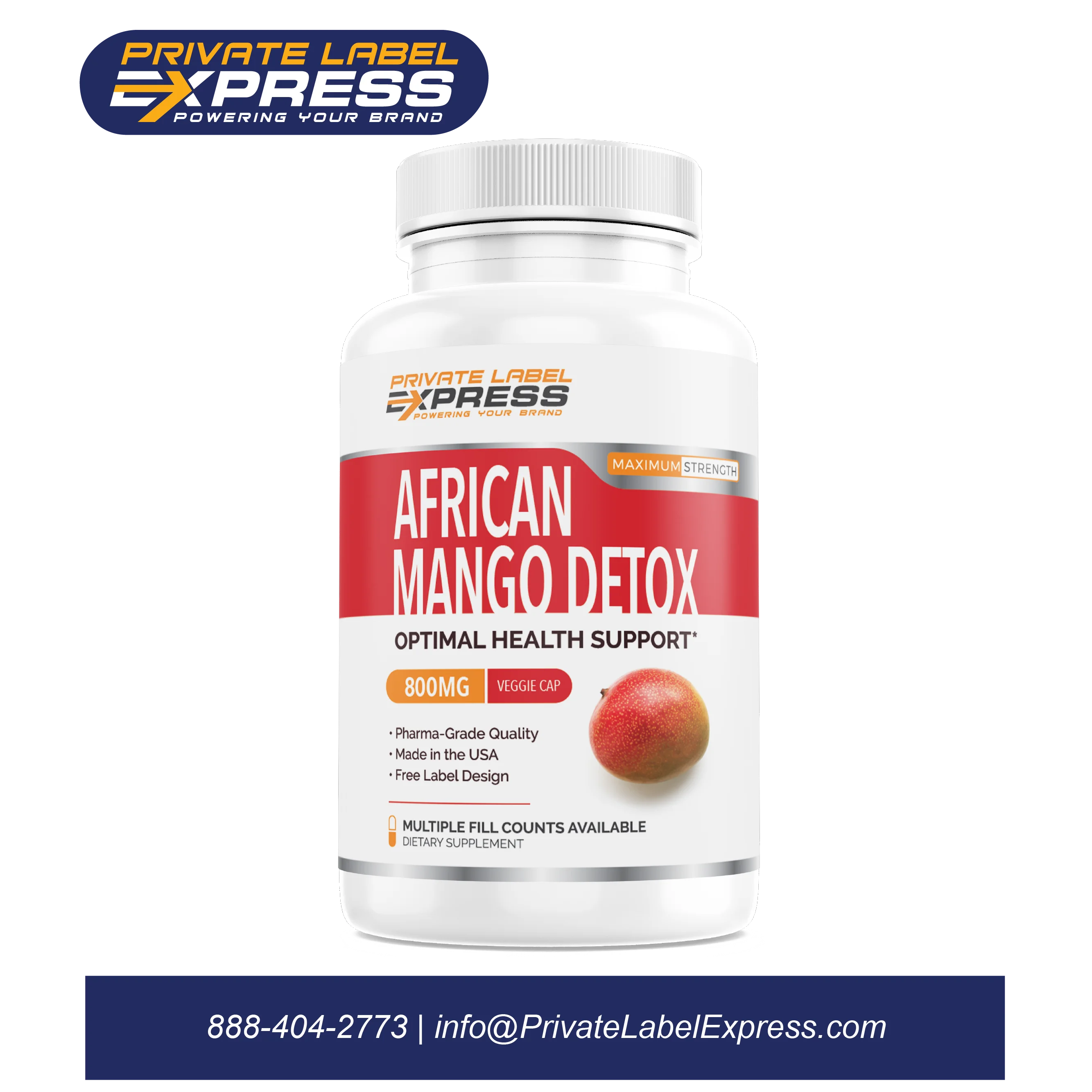 
African Mango Detox 800mg, 60 ct - Vegetable Capsule 