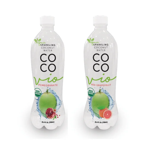 
COCO VIO Juice Puree Bottle - Watermelon Flavoured Sparkling Coconut Water Sterilized Sugar-free Can (tinned) Filtered Favored 