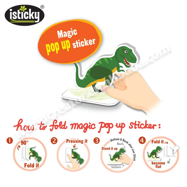 
Dinosaur Pop Up Custom Sticker Book with Magic Sticker 