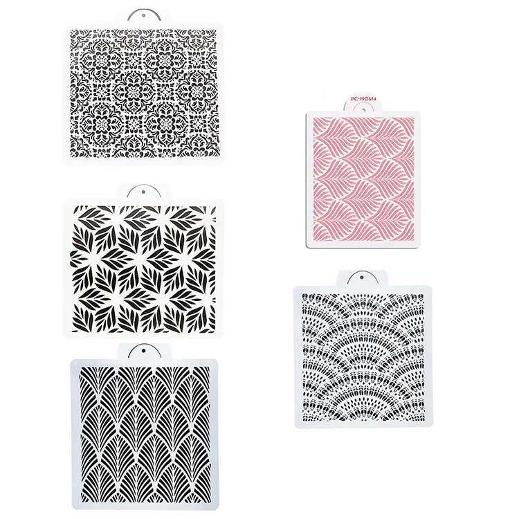 

Plastic Spray Flower Pattern Template Fondant Lace Mesh Cake Stencils Decorating Tool, White