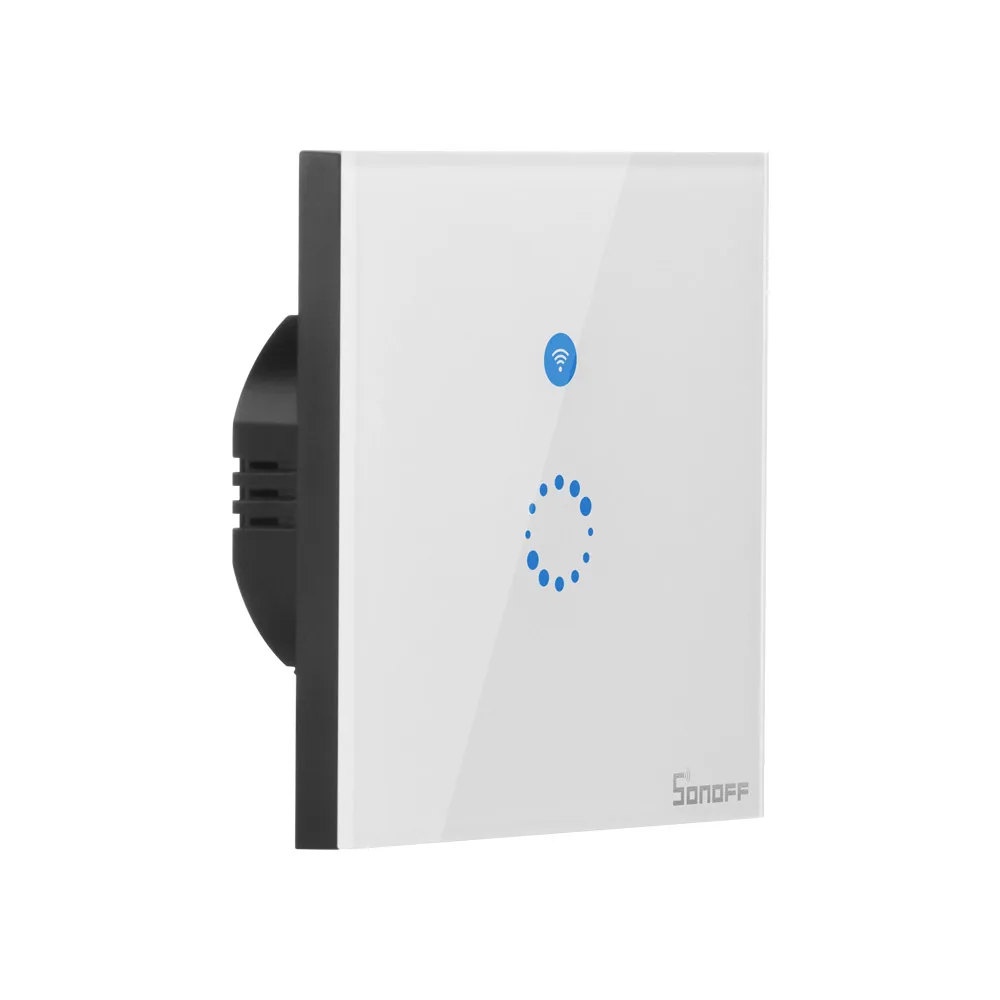 
No Neutral Wire SONOFF T4 EU 1C 1 Gang WiFi Touch Panel Remote Wall APP/Voice Control Light Timing Switch Works with Alexa 