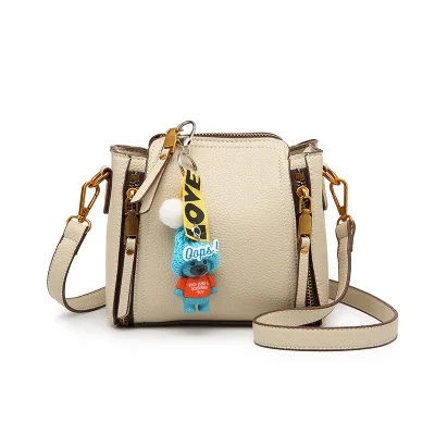 

2021 New Casual Simple One-Shoulder Messenger Bag Lychee Pattern Cute Handbag