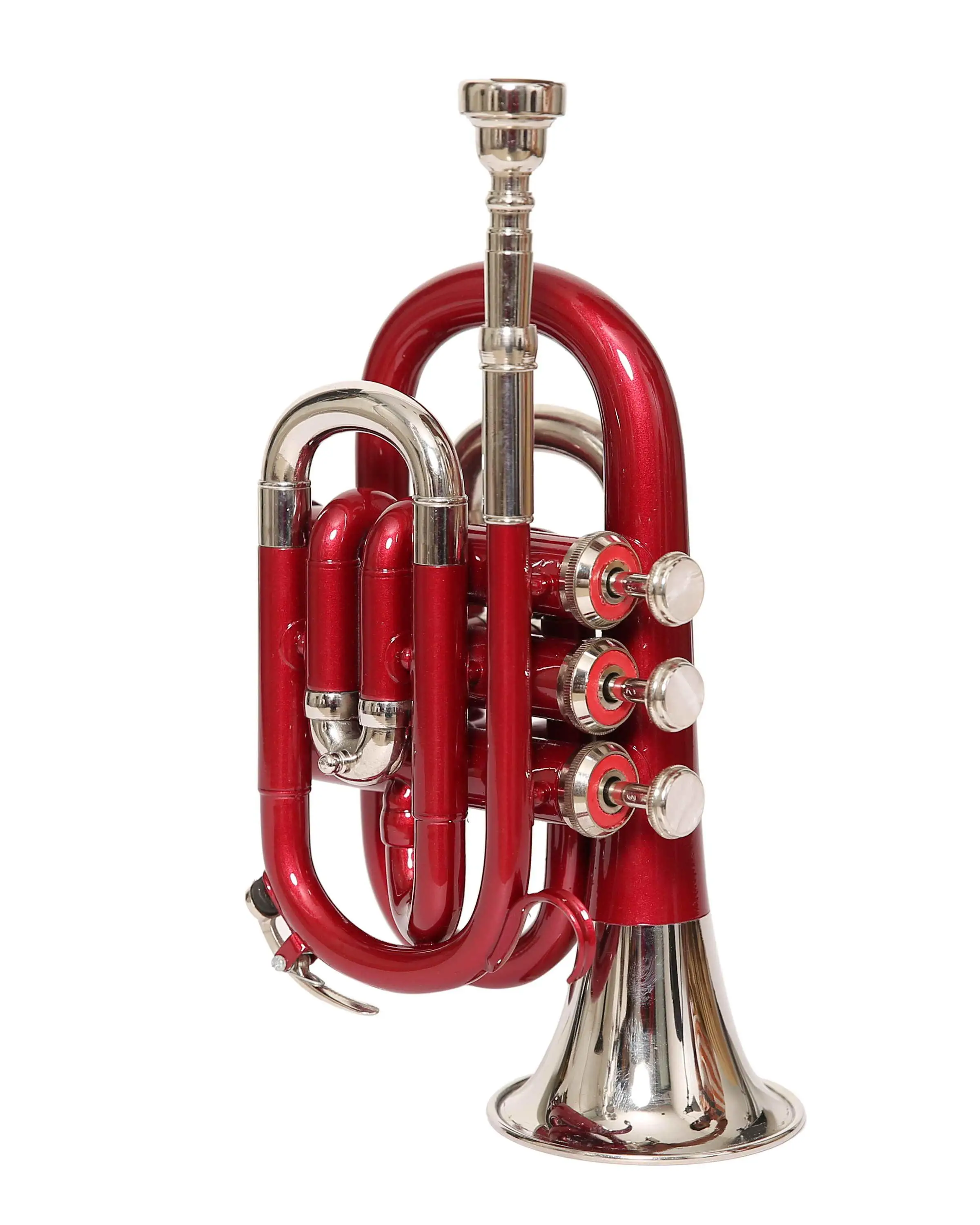 NASIR ALI NEW PROFSSSIONALL BB PITCH POCKET TRUMPET RED NICKEL PREMIUM QUALITY WITH INCLUDE HARDCASE AND MOUTHPIECE