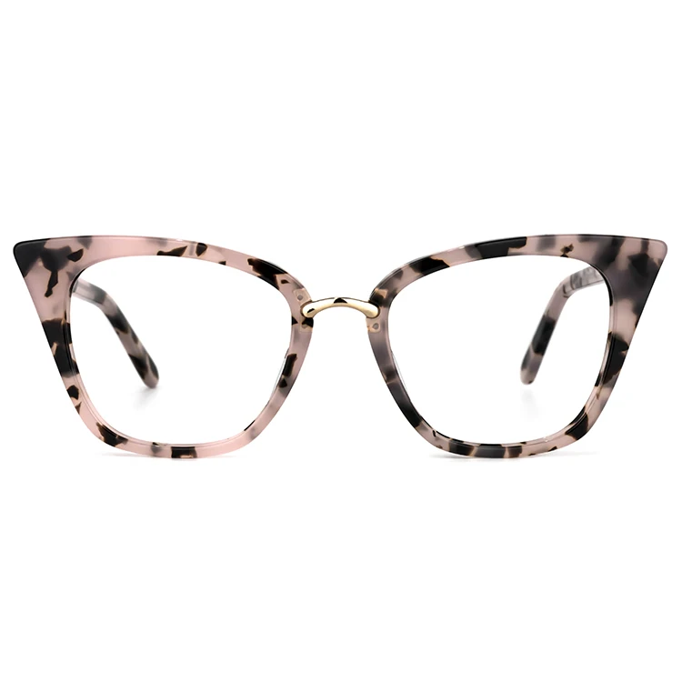 

High Quality Classic Popular Womens Acetate Tortoise Cateye Optical Glasses Frame with Metal Spring Hinge, 3 colors