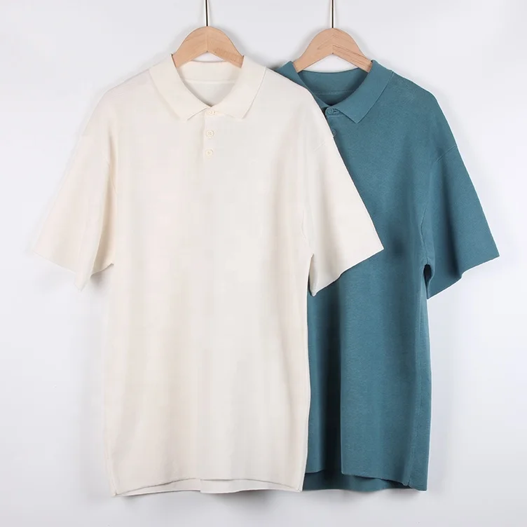 

2021 summer short sleeve men polo tshirts plain golf 100% cotton men's polo blank t shirt, Blue / white