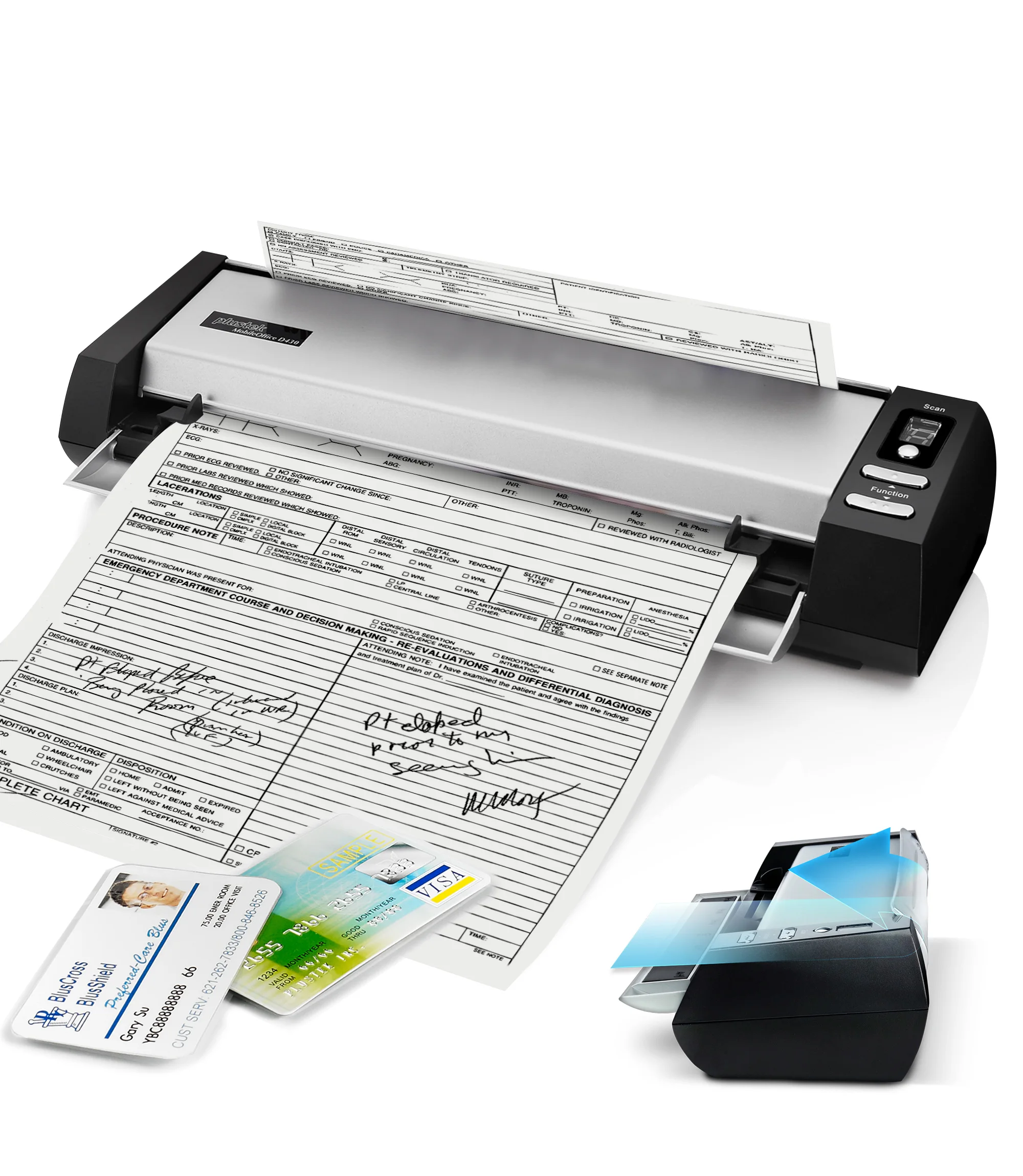 

Plustek D430 Document Scanner - A Compact and Versatile Desktop Scanner, Support TWAIN and Compatible with Most Rx Software