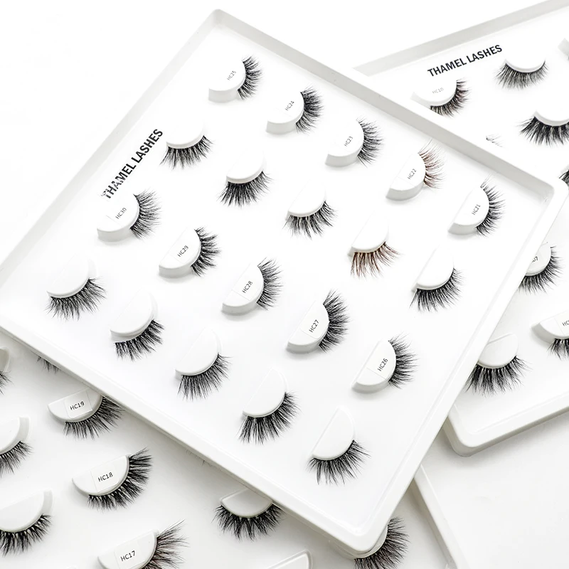 

New 3d Nature Vegan Customized Packaging Eyelashes Soft Hair Biodegradable Half Band Eco Friendly Lashes