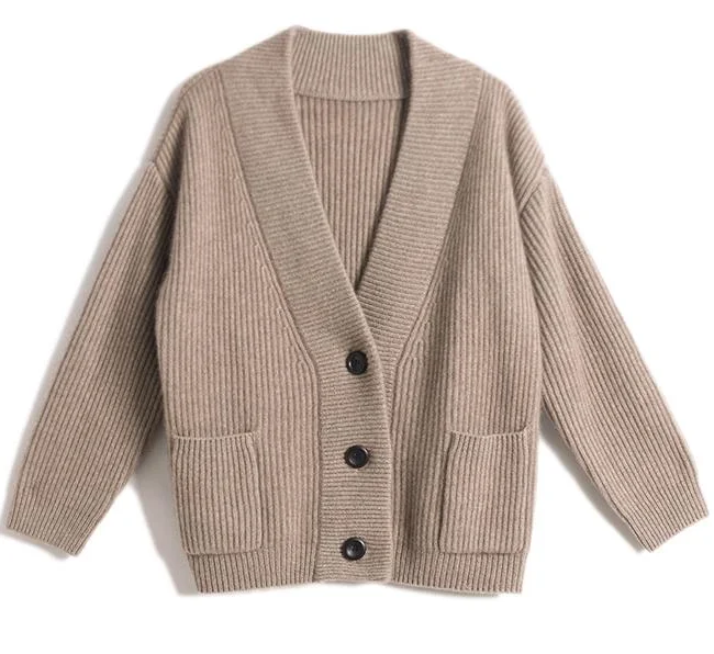 

R10560447 Women cashmere cardigan 100% mogolia cashmere with pocket and buttons oversize