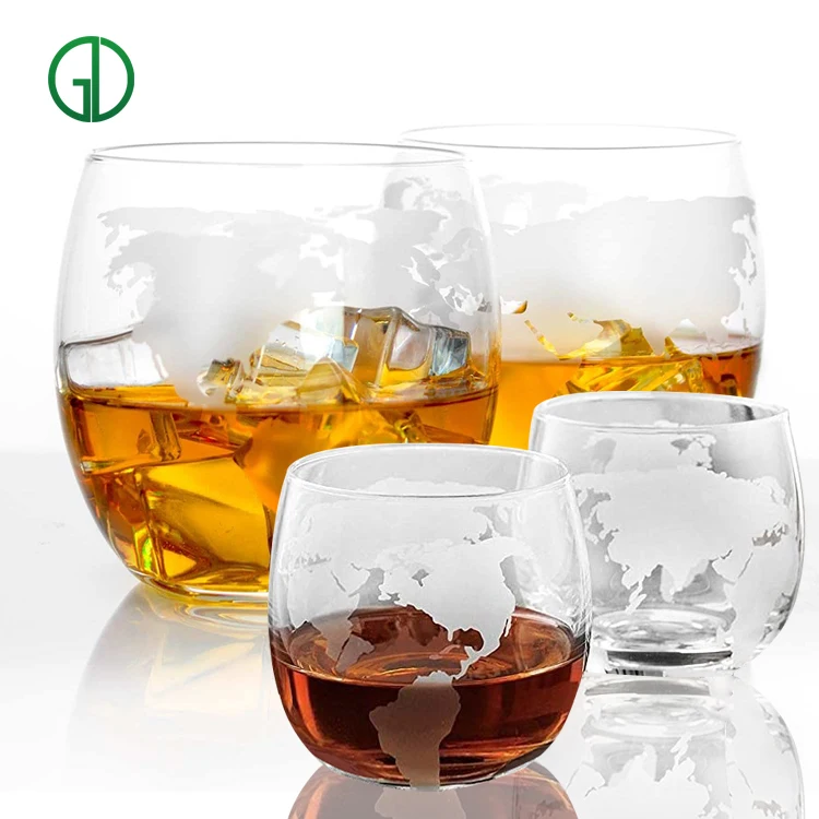 

Map glass cup Color can be customized High borosilicate glass red wine, Clear