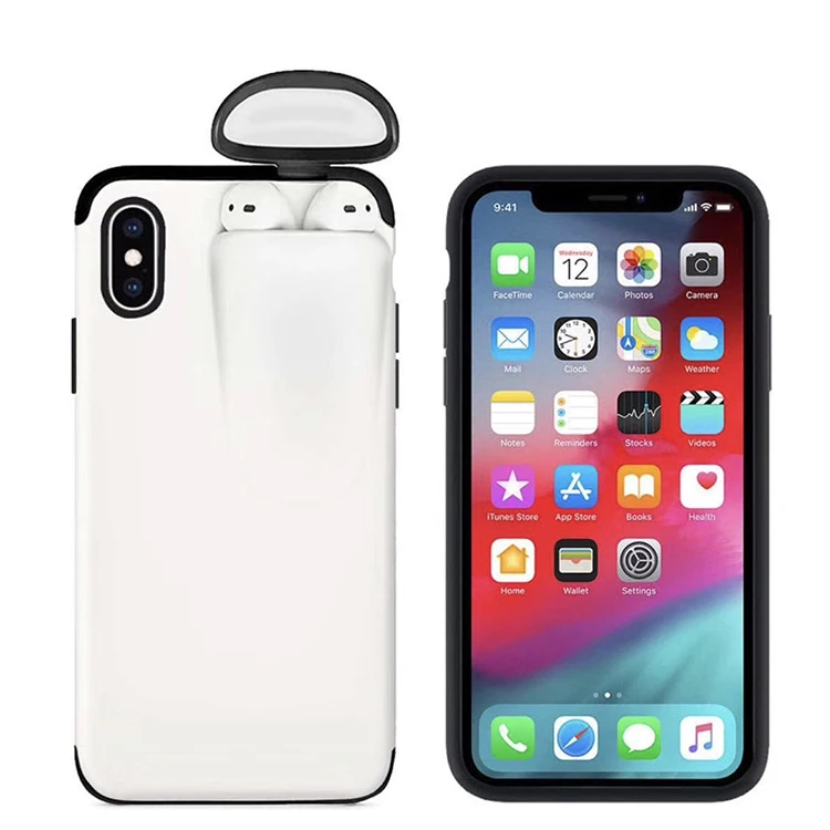 

2 In One For iPhone Case With Airpod Holder For iPhone Case Silicone For iPhone Case, Multi