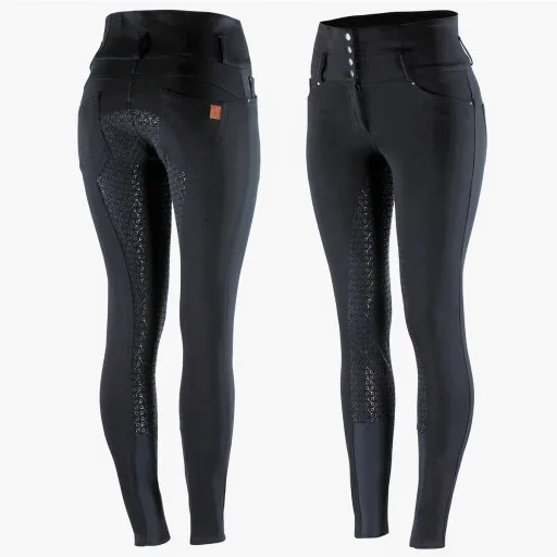 
Wholesale Custom Black Women Silicone Grip Tights Equestrian Horse Riding Jodhpur Breeches 
