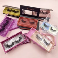 

Free sample wholesale custom luxury 25mm false silk lashes private label 3d mink eyelashes packaging box vendor