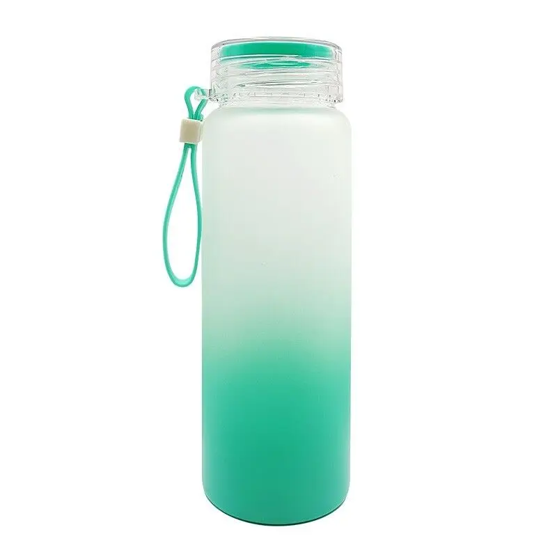 

2022 Hot Sale 17oz 500ml Straight Gradient Ombre Sublimation Blank Frosted Glass Water Bottle With Portable Lid