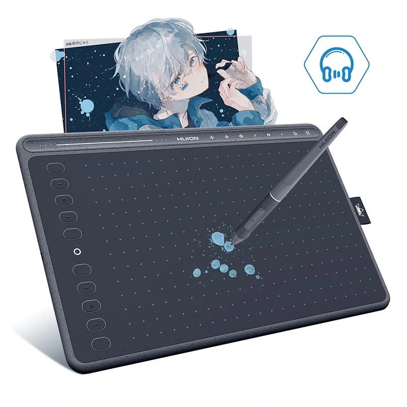 

Huion Hot New Products HS611 animation design PC Smart drawing Graphic Writing Tablets pen tablet, Coral red/ space grey/starry blue