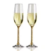 Wholesale Thank You Gift Sets 24K Gold Foil Crystal Glass Champagne Flute Colored Glass Stemware