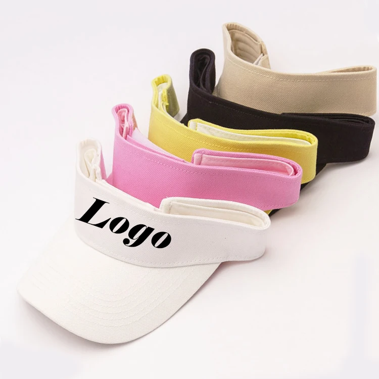 

Wholesale Custom Logo Sublimation Outdoor Visor Beach Adjustable Sun Cap Visor Hats