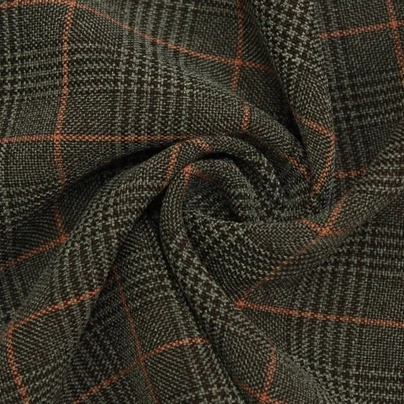 
PLAID WOOLEN LIKE WOVEN FABRIC WITH RAYON 