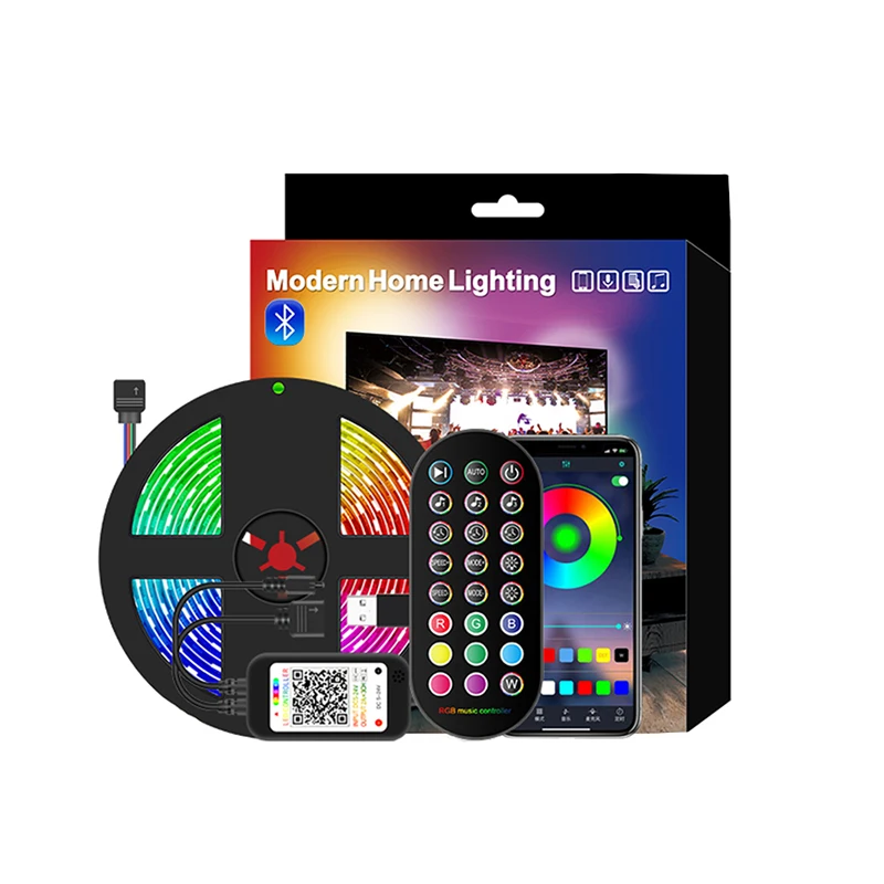 Manufacturer IP65 Waterproof 5050 RGB TV Blacklight Led Strip Light With Smart Phone App 24 Key Remote Control