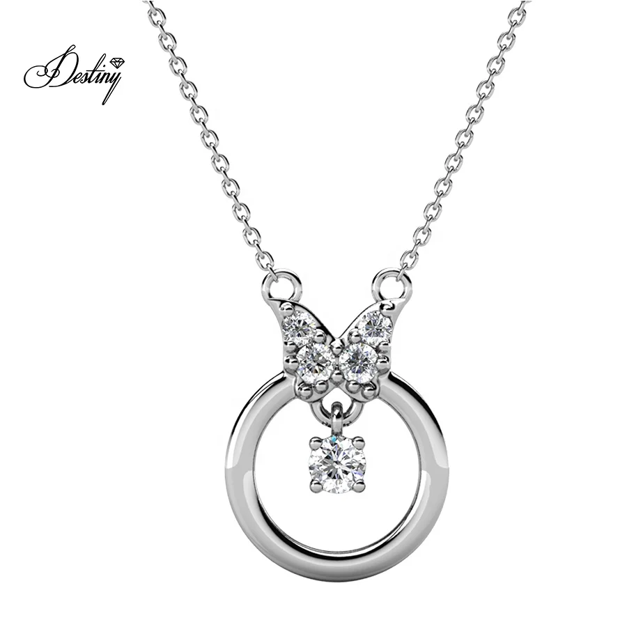 

Destiny Jewellery New Arrival 2020 Papillion Butterfly Crystal Pendant Necklace Jewelry For Women, Rose / white gold