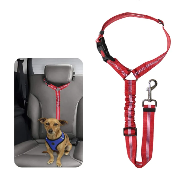 

Qualified manufacturer nylon adjustable retractable reflective dog leash seat belt 2in1 for car