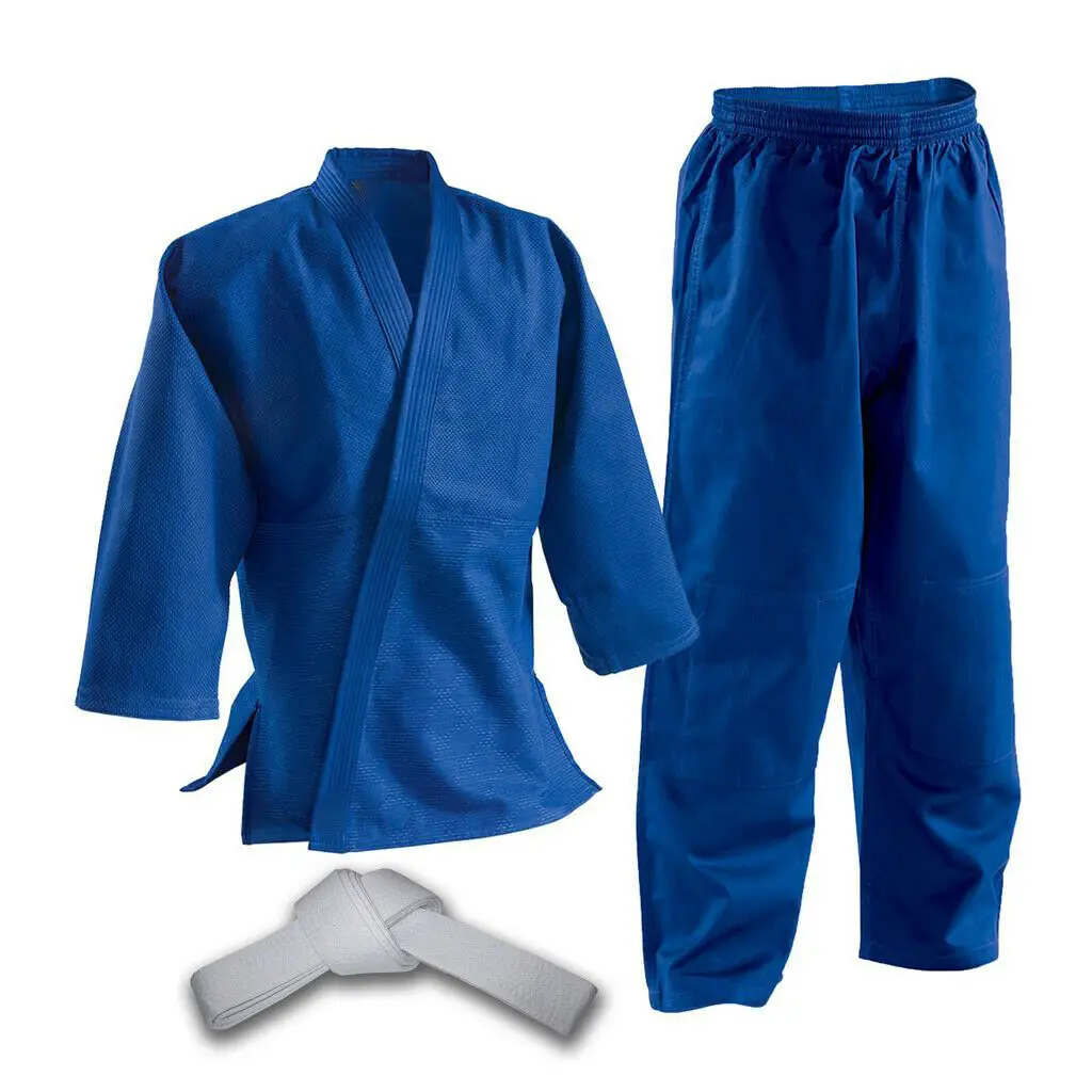 Judo Uniforms Judo Kimono Gi Uniforms Man Woman Child Color White & Blue With Belts Buy Top