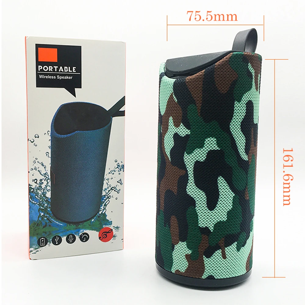 

Original TG113 Portable Wireless Speakers Fabric Stereo Loudspeaker Mini Music Outdoor Speaker Support FM TF Card, Black, gray, red, blue, green, camo