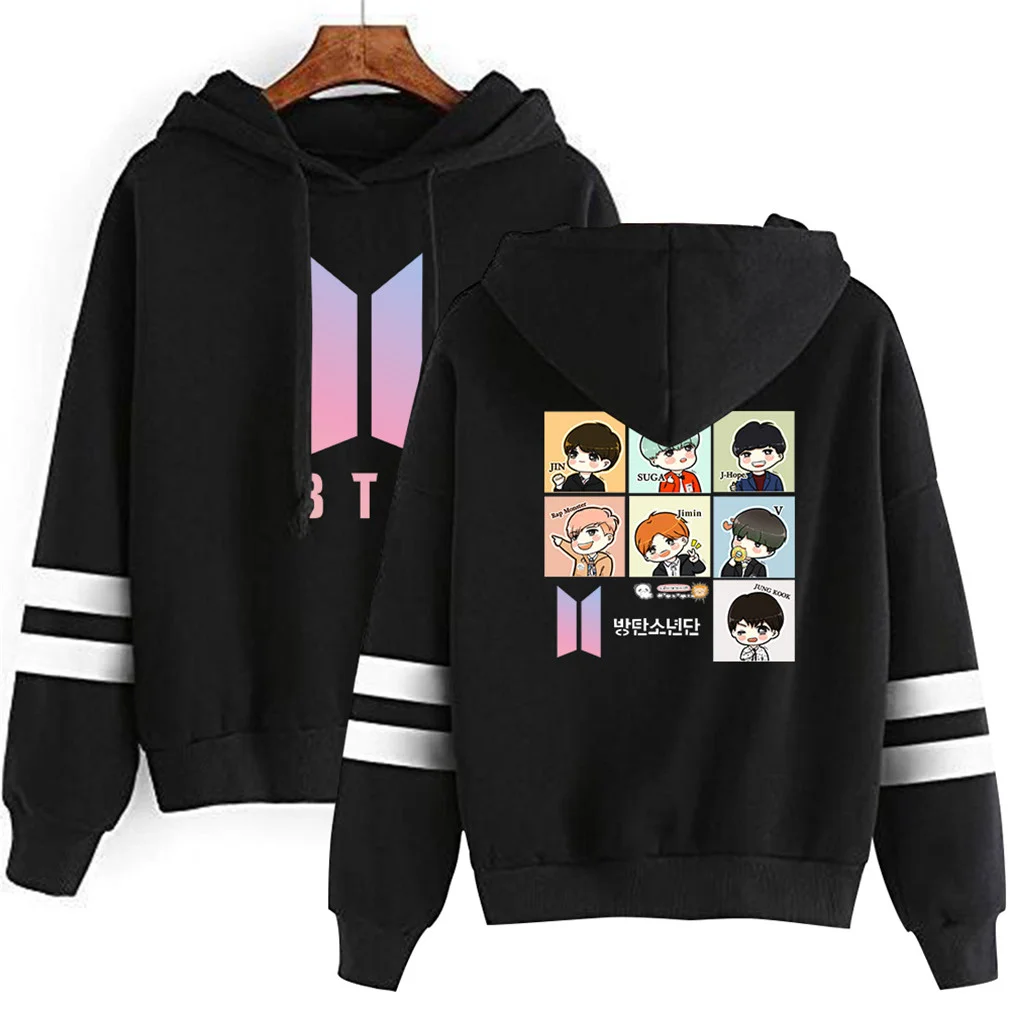 

High Quality 2021 Customize B-t-s Girls Casual Ladies Long Sleeve Sudadera Casual Sweatshirt Streetwear Clothing
