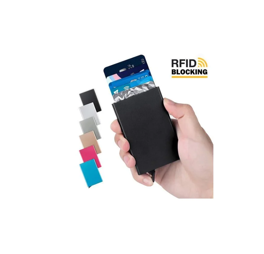 

RFID Blocking Metal 6 Slots Stainless Steel Aluminum Credit Card Holder wallet case, Customized color