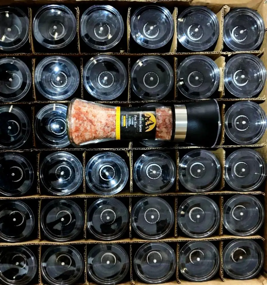 
Himalayan Dark Pink Salt 2~5 mm Coarse Salt Glass Grinder 200 gm 