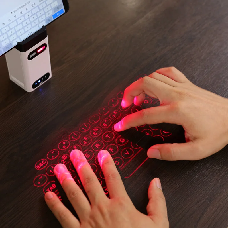 

2020 Portable Laser Keyboard Wireless Laser Virtual Keyboard Infrared Virtual Laser Projection Keyboard, White
