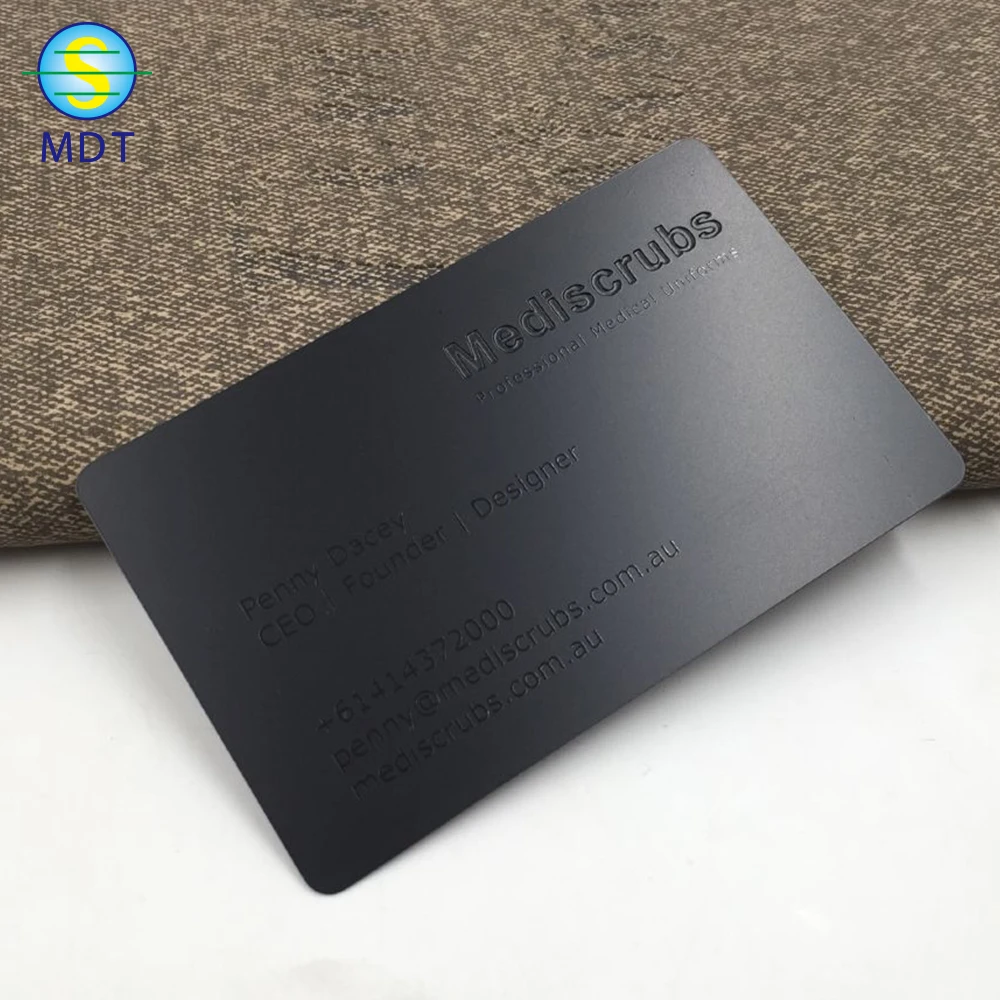 

stainless steel 304 black engraved metal card, Cmyk color ,metallic color