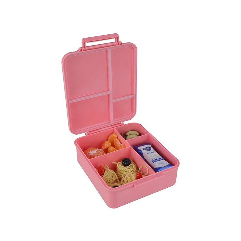 

New coming BPA-Free 4 Compartment Bento Lunch Box Container with Leak Proof Thermos Food Jar, Blue/green/pink/purple