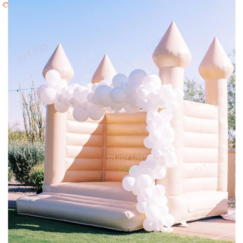 

Free Door Shipping 6ft/8ft/10ft/13ft Jumping Bouncy Castle Inflatable Wedding Bouncer White Bounce House with Blower for Sale, Customized