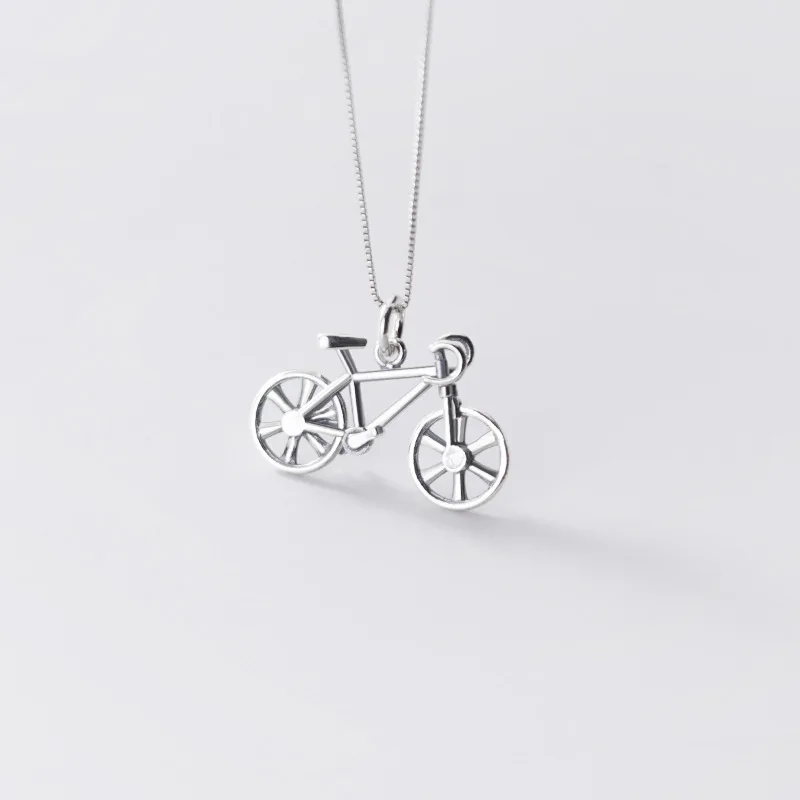 

N3155 One-Stop Seller Sterling Silver 925 Retro Bike Pendant Fashion Japanese Creative Taiyin Old Neck Jewelry Necklace