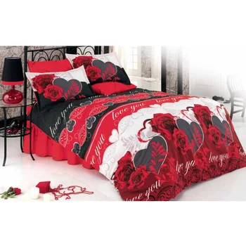 Turkish Heart Style Double Cotton Duvet Cover And Bed Sheet And 2