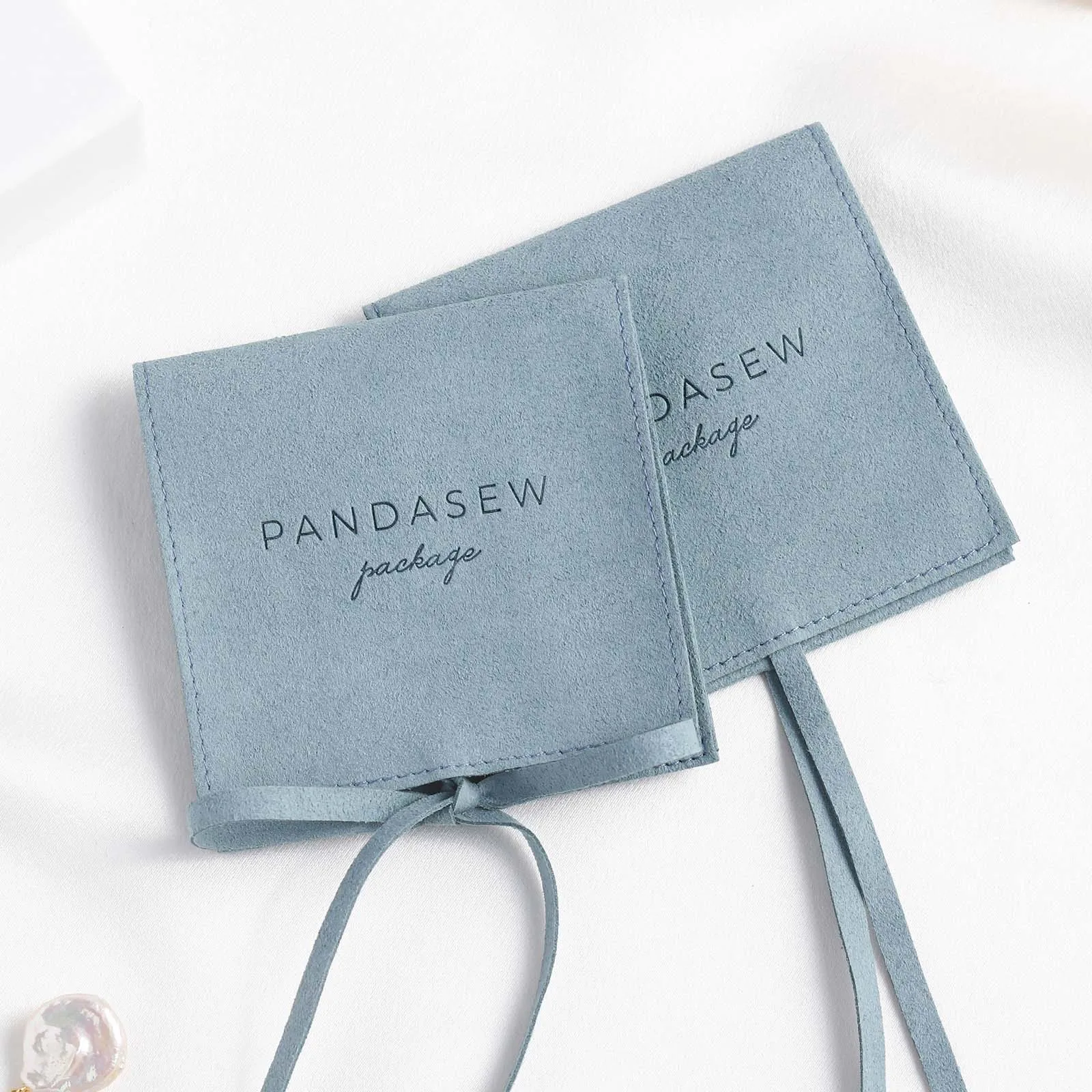 

PandaSew Custom Logo Suede Microfiber Jewelry Packaging & Display Fashion Gift Jewelry Pouch, Accept customized color