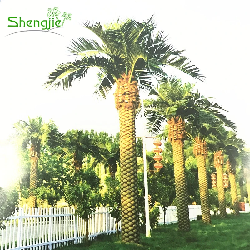 Wholesale Outdoor Ornamental Plastic Large Artificial Date Palm Tree In