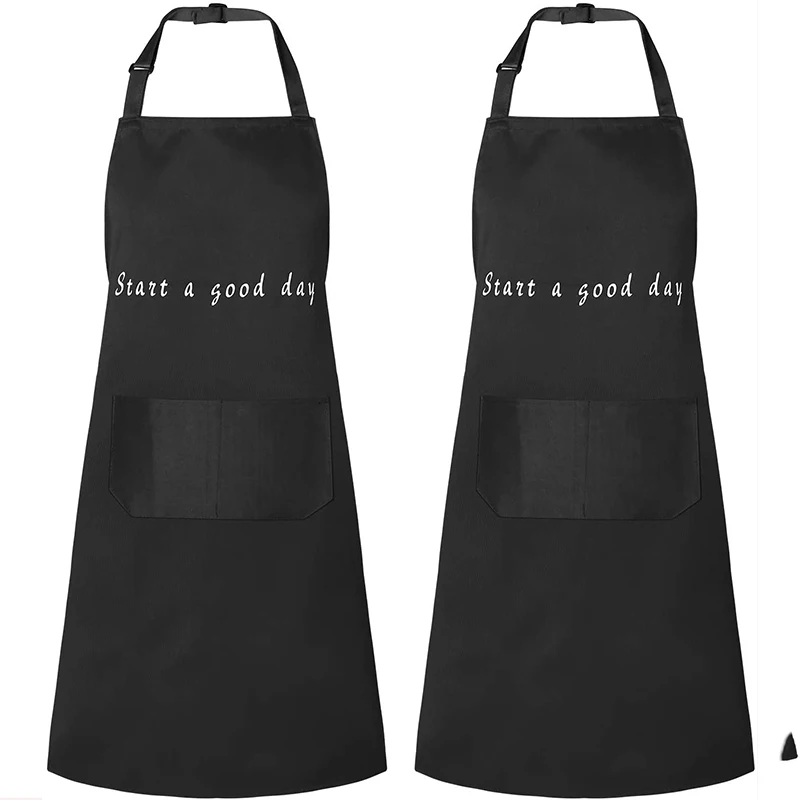 

Adjustable Bib Apron Waterdrop Resistant Apron with 2 Pockets Unisex Cooking Kitchen Aprons for Chef BBQ, Customized