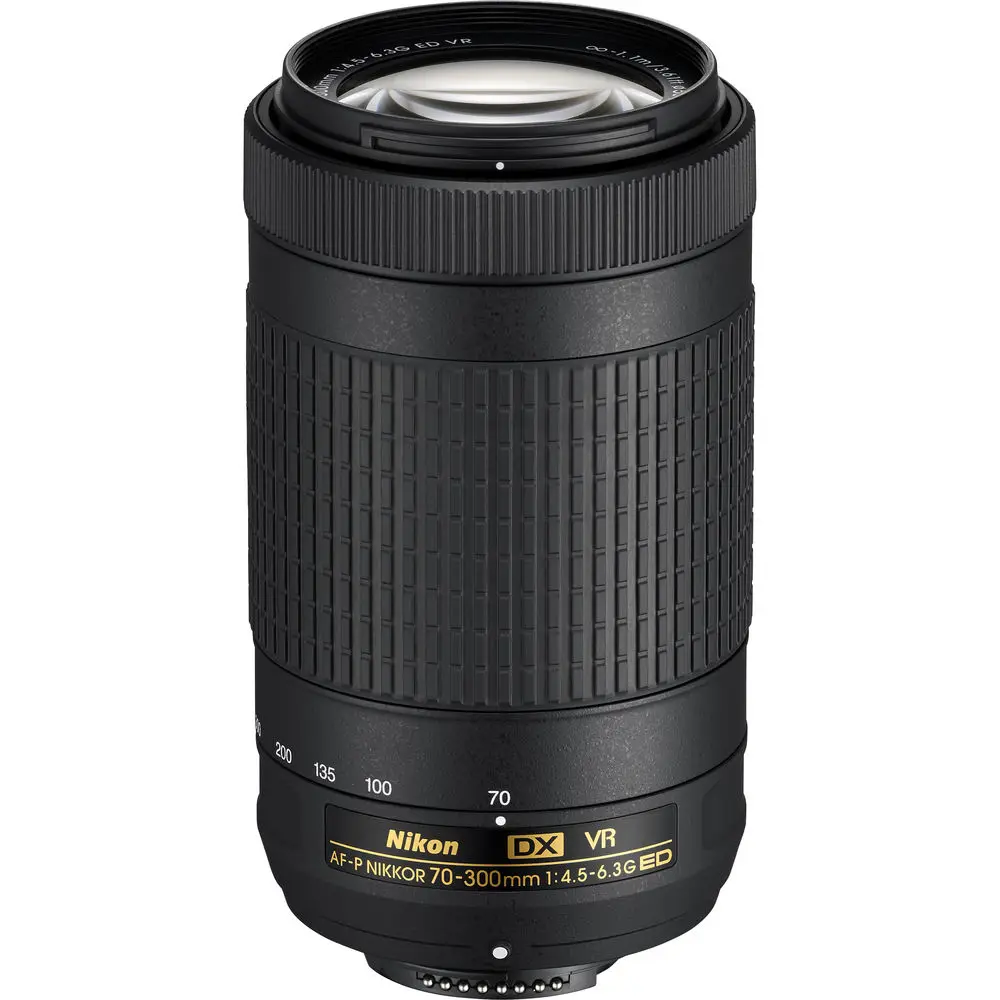 

Nikon AF-P DX NIKKOR 70-300mm f/4.5-6.3G ED VR Lens for Nikon DSLR Cameras (20062), Black