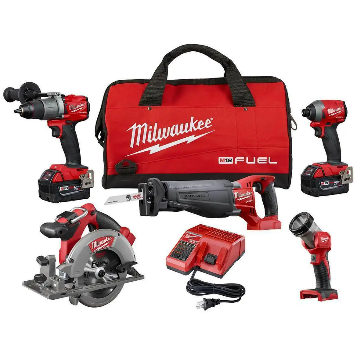 Milwaukees FUEL M18 2997-25 18-Volt 10-Tool Drill/Driver/Saws/Light Combo Kit