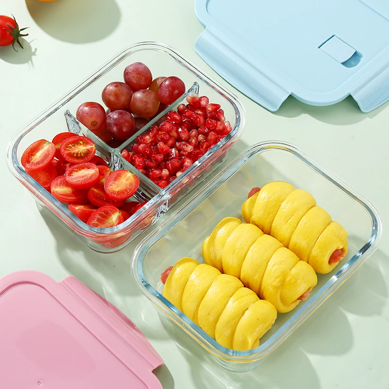

Pyrex Glass Food Container/Amazon Food Storage Bowl Sets with Airtight Lid Borosilicate Vacuum bento lunch box 3 4 compartments
