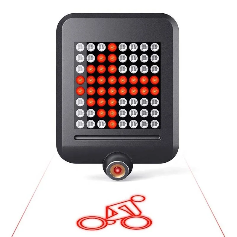 

64 LED Automatic Direction Indicator Bicycle Rear Taillight USB Rechargeable Cycling Bike Safety Warning Turn Signals Light, Black