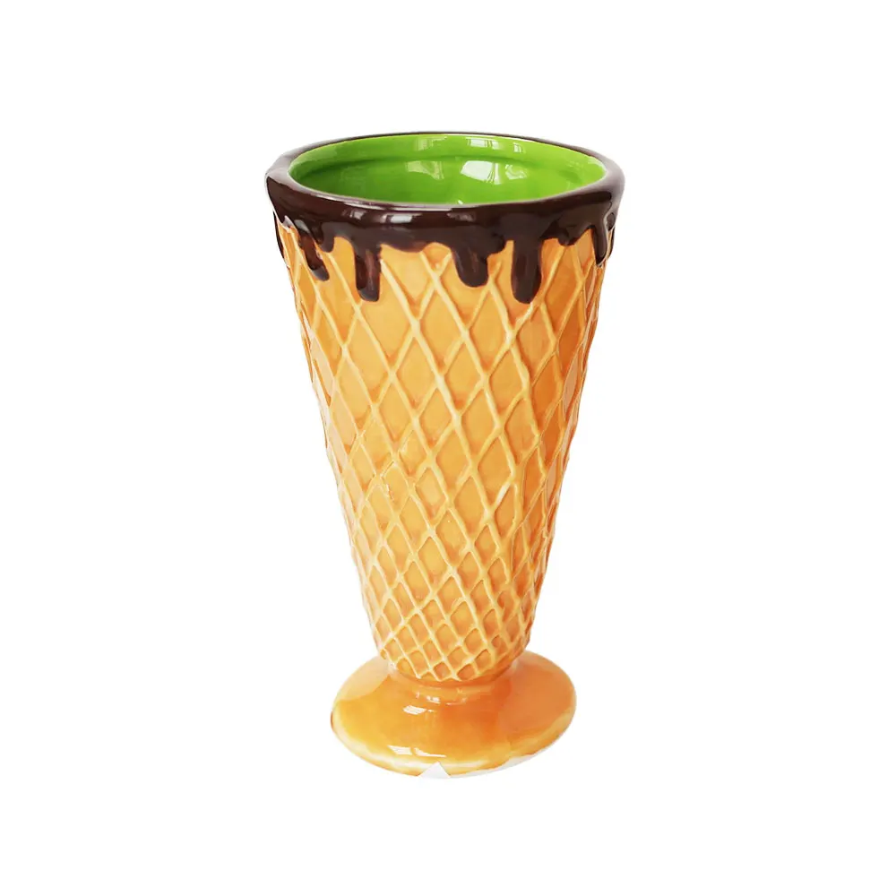 13oz,Colored Decorative Ceramic Ice Cream Cone Shape Ice Cream Container Cup Buy Ice Cream